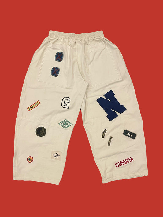 Patch Pants White
